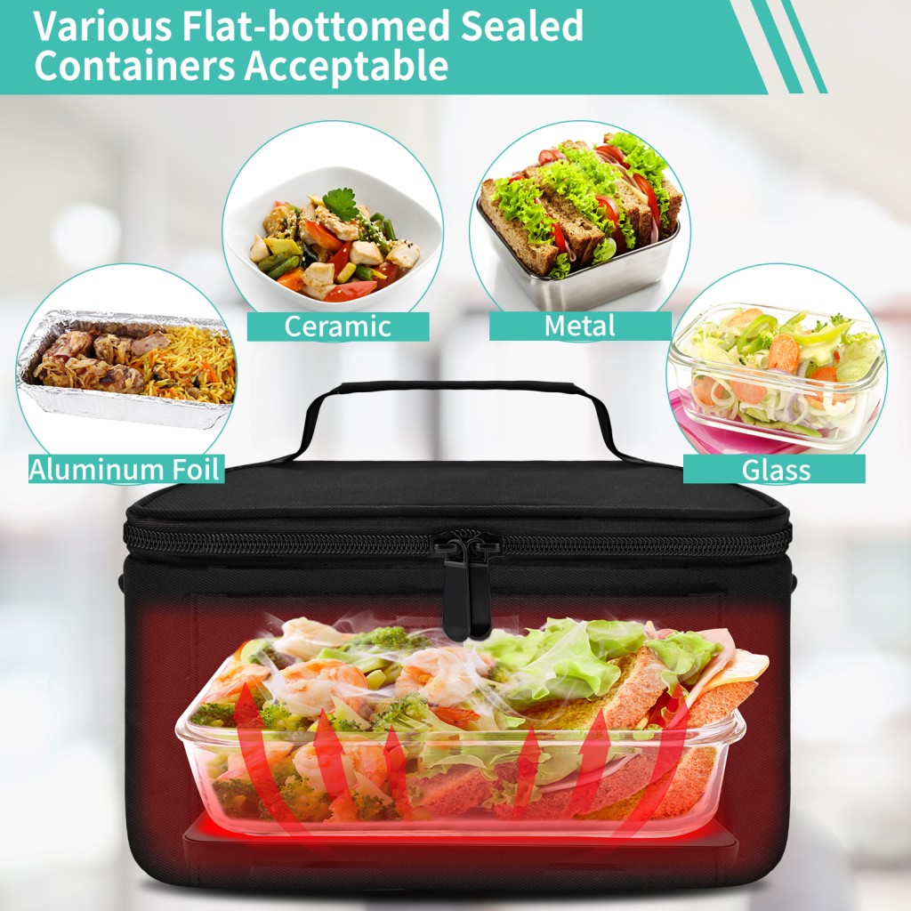 Portable Oven, 12v, 24v, 110v Car Food Warmer, Portable Mini Oven, Personal Microwave, Heated Lunch Box For Cooking And Reheating Food In Car,  Tru