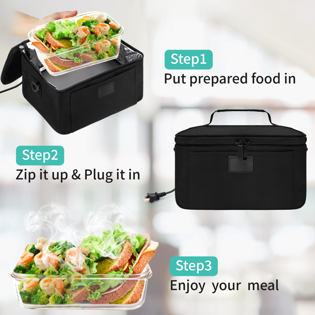 Aotto Portable Food Warmer Personal Mini Portable Oven - 110V Electric  Heated Lunch Box for Work with Wall Plug for Cooking and Reheating Meals in  Office, Hotel, Potlucks, Home Kitchen (Blue) 