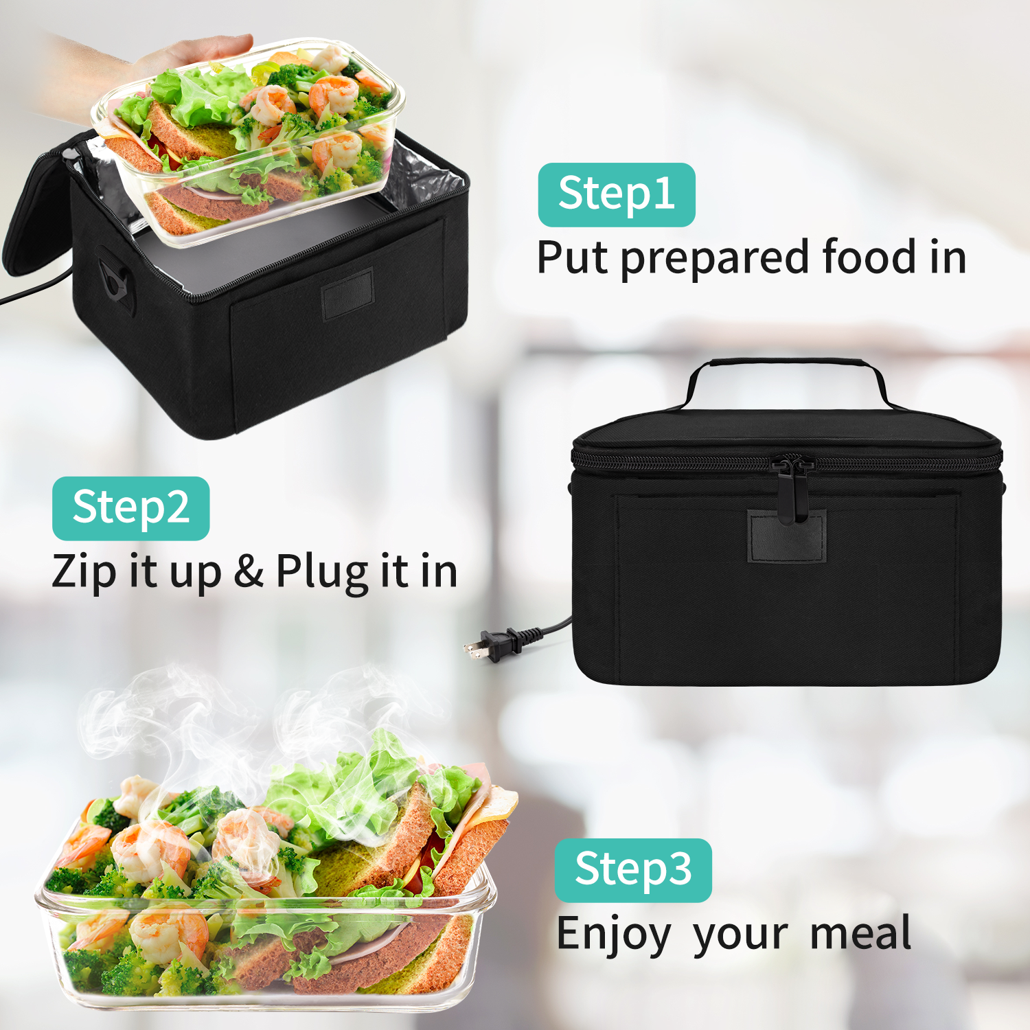 Portable Oven, 110V Portable Food Warmer Personal Portable Oven Mini  Electric Heated Lunch Box for Reheating & Raw Food Cooking in Office, Travel,  Potlucks and Home Kitchen (Gray) - Yahoo Shopping